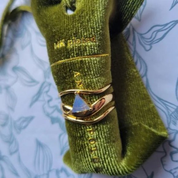 NWT Anthropologie Modern Wavy Ring Set | Size 7 - Picture 3 of 3